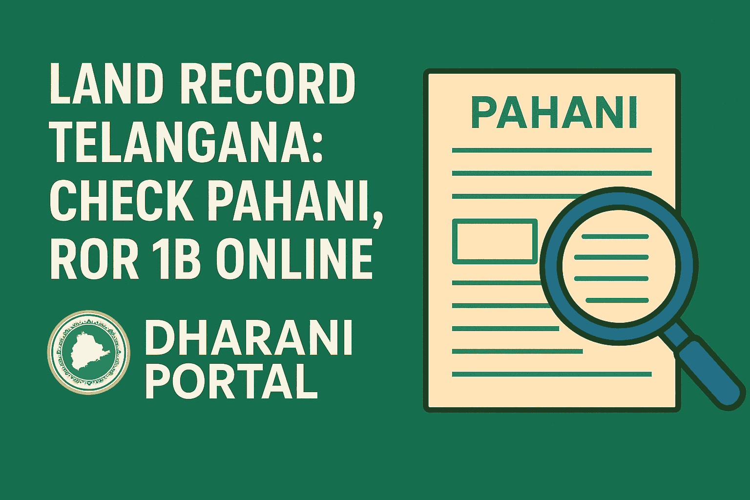Land Record Telangana Check Pahani, ROR 1B Online on Dharani Portal